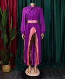 Strappy Pleated Long Sleeve Multi Color Dress for Women