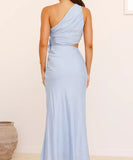 Sexy Plunging Neckline Form-Fitting Solid Color Dress