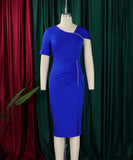 High-Waisted Button-Down Pencil Skirt with Elegant Beaded Detail