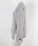 Classic Relaxed Cardigan With Pocket V Neck For Women