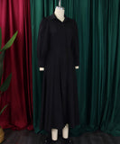 Solid Color Long Sleeve Swing Dress in Light Pink Black Red White