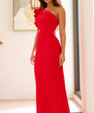 Fashionable One Shoulder Slimming Dress in Vibrant Colors
