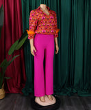 Stylish Printed Long-Sleeved Shirt Wide-Leg Pants Fashion Suit