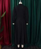 Solid Color Long Sleeve Swing Dress in Light Pink Black Red White