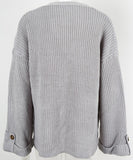 Classic Relaxed Cardigan With Pocket V Neck For Women