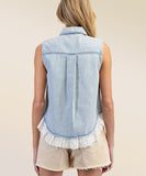 Slim Fit Embellished Sleeveless Vest for Everyday Wear
