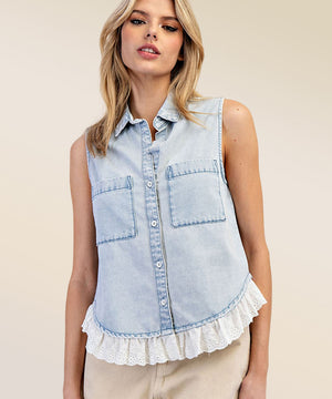 Slim Fit Embellished Sleeveless Vest for Everyday Wear