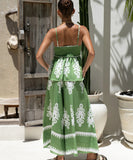 Ethnic Style Backless Halter Pants Set Figure Hugging