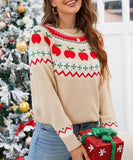 Classic Festive Hooded Christmas Tree Print Sweater