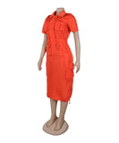 Multi-pocket Cargo Drawstring Pocket Dress for Casual Style