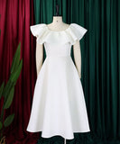 Elegant Ruffled Skirt Banquet Dress in Black Red and White