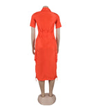 Multi-pocket Cargo Drawstring Pocket Dress for Casual Style