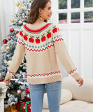Classic Festive Hooded Christmas Tree Print Sweater