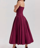 Sexy Sleeveless Plunging Dress Solid Color Polyester