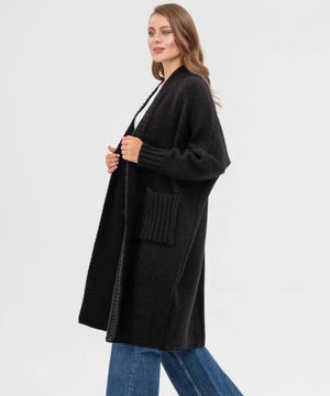 Stylish Solid Color Knitted Midi Sweater