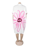 Classic Printed Shirt Dress With Lapel Collar Slim Fit