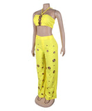 Sexy Slits Fitted Two-Piece Set in Black Yellow Apricot White