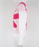 Relaxed Floral Patchwork Pullover Sweater Long Sleeve