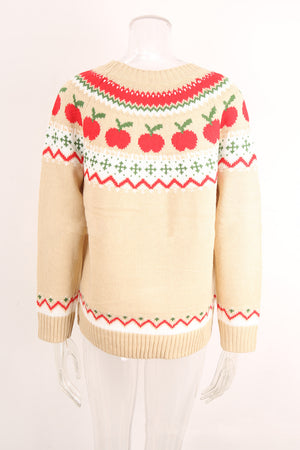 Classic Festive Hooded Christmas Tree Print Sweater