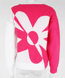 Relaxed Floral Patchwork Pullover Sweater Long Sleeve