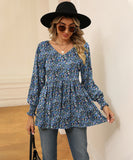 Printed Bubble Long Sleeve Fitted Top Nylon Elastane Blend