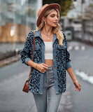 Leopard Print Buttoned Long-Sleeve Jacket With Versatile Styling