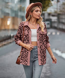 Leopard Print Buttoned Long-Sleeve Jacket With Versatile Styling
