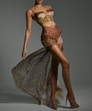 Sexy Spaghetti-Strap Split Halter Dress Versatile Eveningwear Silhouette Enhancer For Elegant Evenings