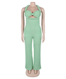 High Waisted Bandeau Sleeveless One Piece Pants for Women