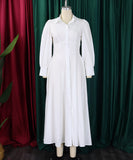 Solid Color Long Sleeve Swing Dress in Light Pink Black Red White