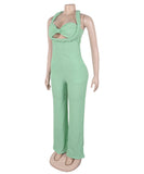High Waisted Bandeau Sleeveless One Piece Pants for Women