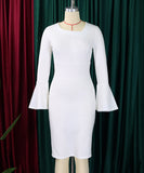 Fashionable Shirt With Flared Skirt Dress Long Sleeve Available In White Yellow Red Black