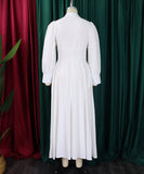 Solid Color Long Sleeve Swing Dress in Light Pink Black Red White