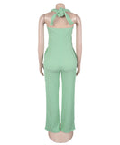 High Waisted Bandeau Sleeveless One Piece Pants for Women