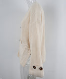 Classic Relaxed Cardigan With Pocket V Neck For Women