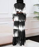 Stylish Printed Lace-Up Long-Sleeved Top & Wide-Leg Pants