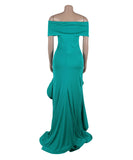 Stylish One-Line Shoulder Top, Hip Stretch Waist Lace Dress