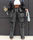 Fashionable Multi-Pocket Patchwork Accordion Jeans for Men