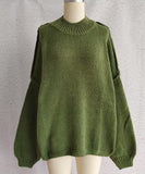 Relaxed Semi High Neck Pullover Sweater For Everyday Wear