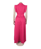Two Piece Solid Color Sleeveless Dress And Skirt Set Slit