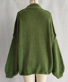 Relaxed Semi High Neck Pullover Sweater For Everyday Wear