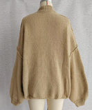 Relaxed Semi High Neck Pullover Sweater For Everyday Wear