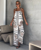 Relaxed Halter Top And Wide Leg Pants Two Piece Set