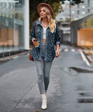 Leopard Print Buttoned Long-Sleeve Jacket With Versatile Styling