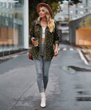 Leopard Print Buttoned Long-Sleeve Jacket With Versatile Styling