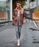 Leopard Print Buttoned Long-Sleeve Jacket With Versatile Styling
