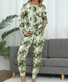 Large Size Tie-Dye Long Sleeve Home Wear Set for Comfort