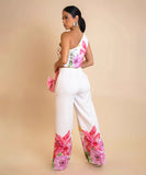 Relaxed Off Shoulder Two Piece Set With Wide Leg Pants
