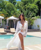 Stylish Bikini Smock Loose Long Cape Cardigan for Beach Bliss
