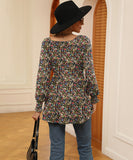 Printed Bubble Long Sleeve Fitted Top Nylon Elastane Blend